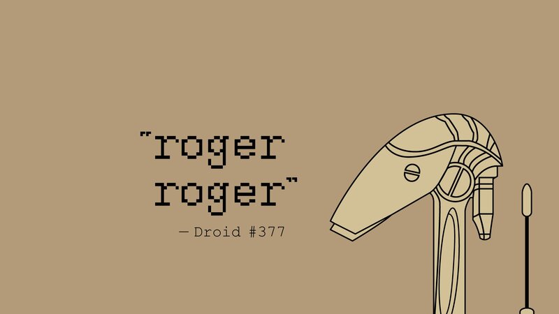 Droid Head Illustration — Brown