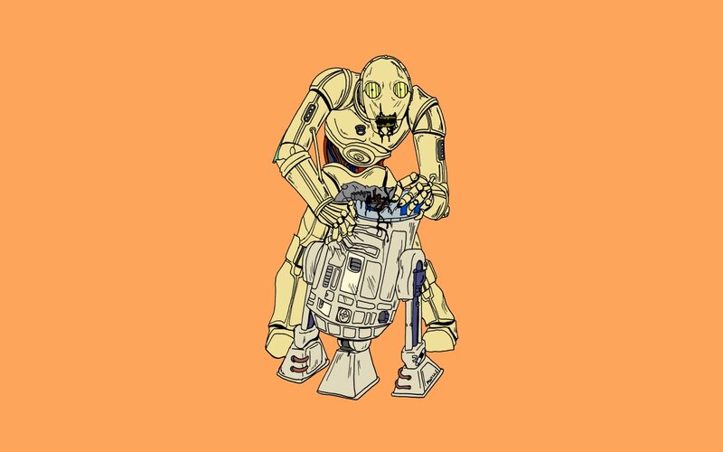droid with broken droid
