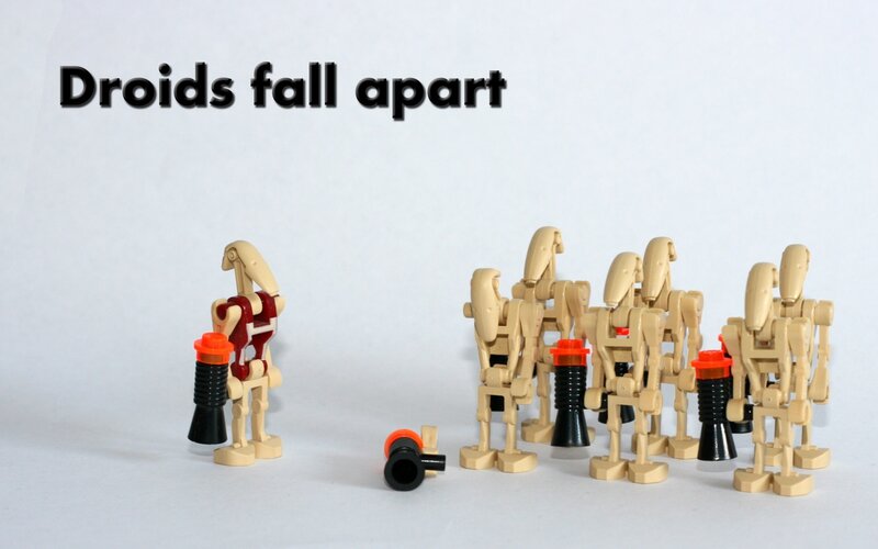 Droids fall apart