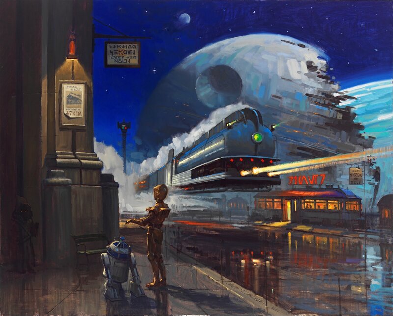 Droids on a Train Platform