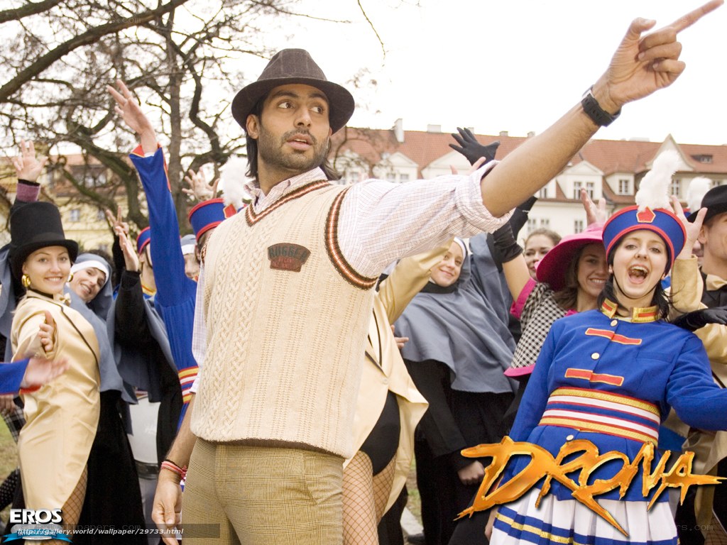 Drona movie scene with crowd