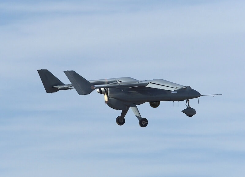 Drone aircraft in flight