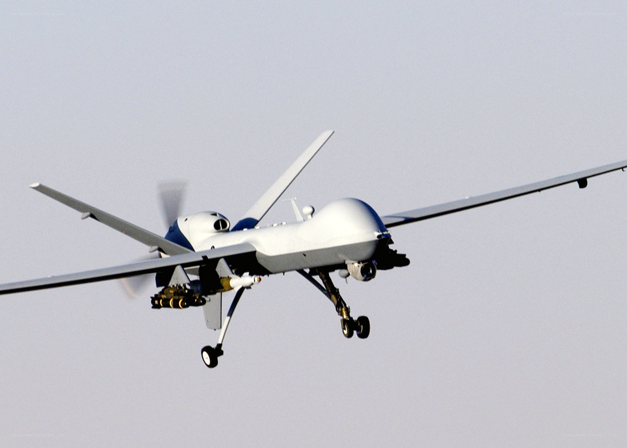 Drone aircraft in flight