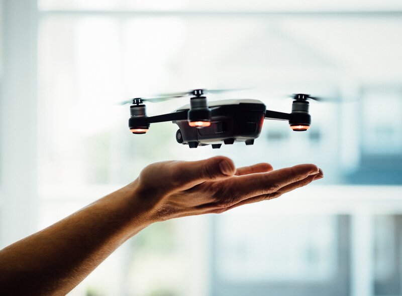 Drone Hovering over Hand