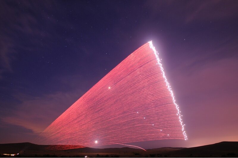 Drone light show pyramid