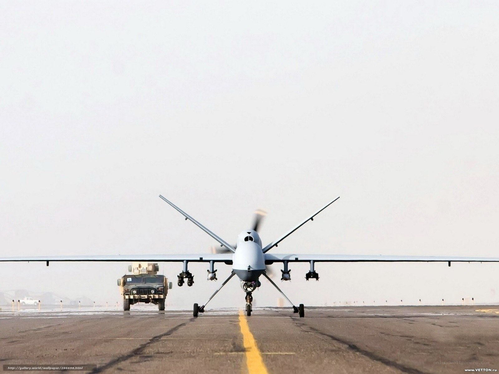 Drone on a runway