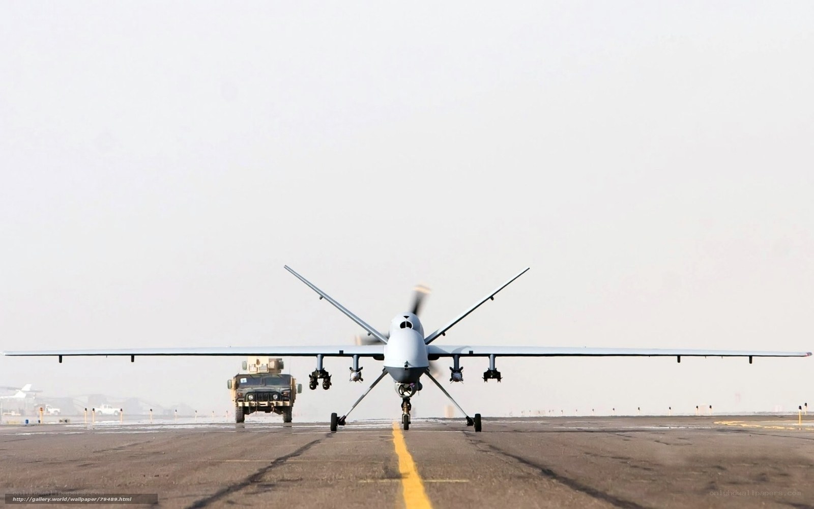 Drone on a runway