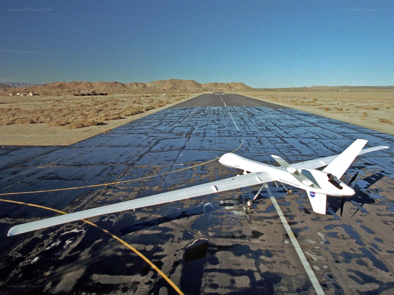 Drone on a wet runway