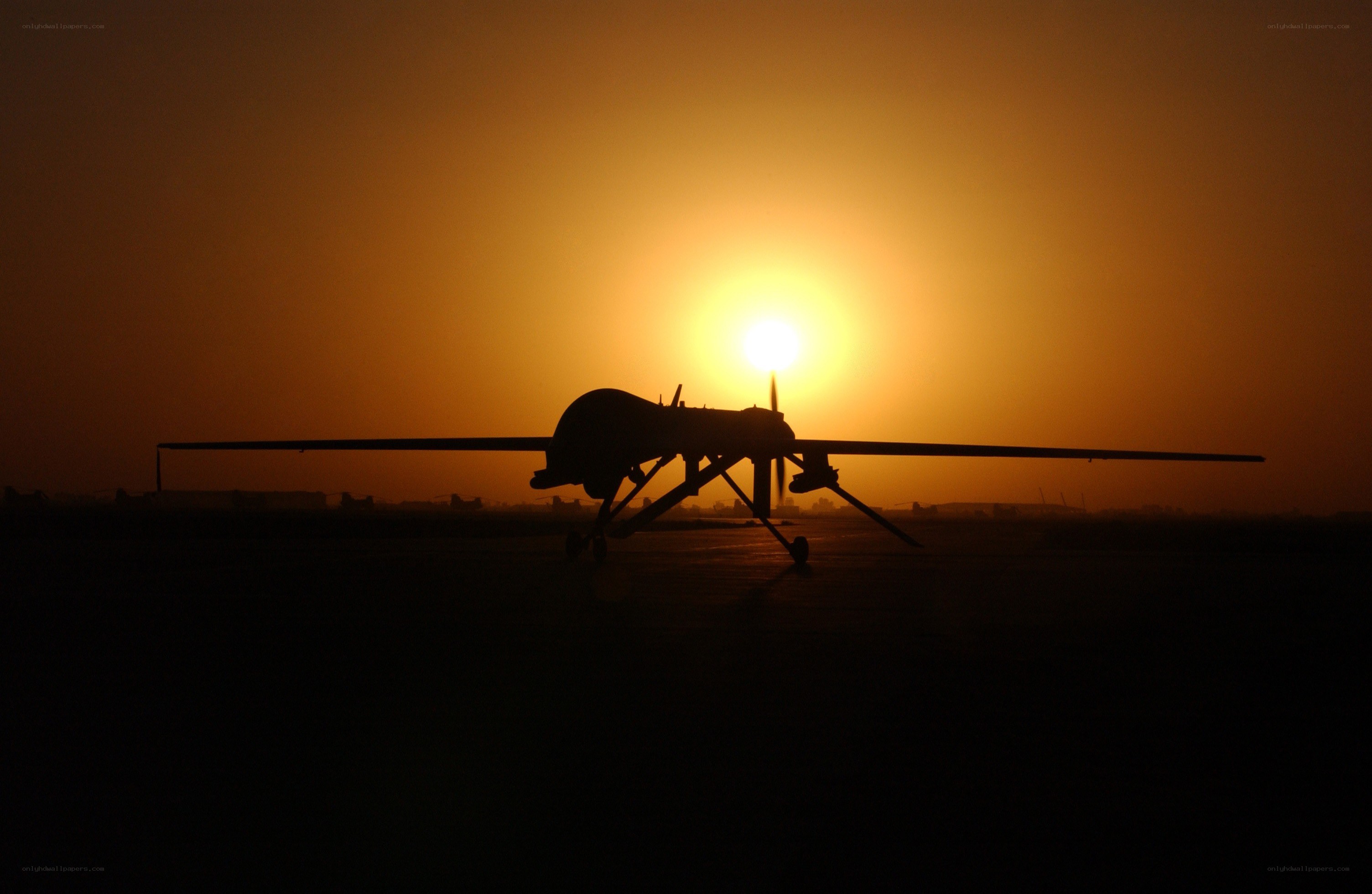 Drone silhouette at sunset