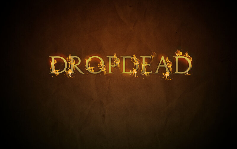 Dropdead logo with fire effect