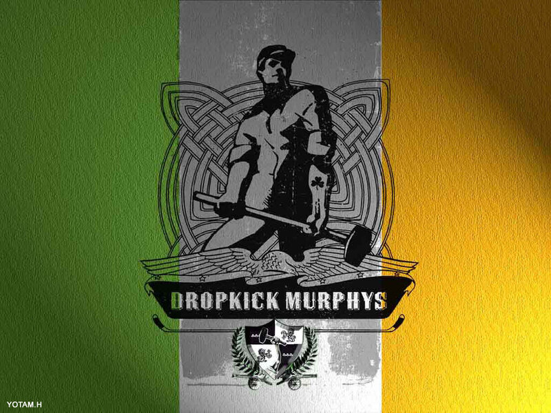 Dropkick Murphys logo on Irish flag
