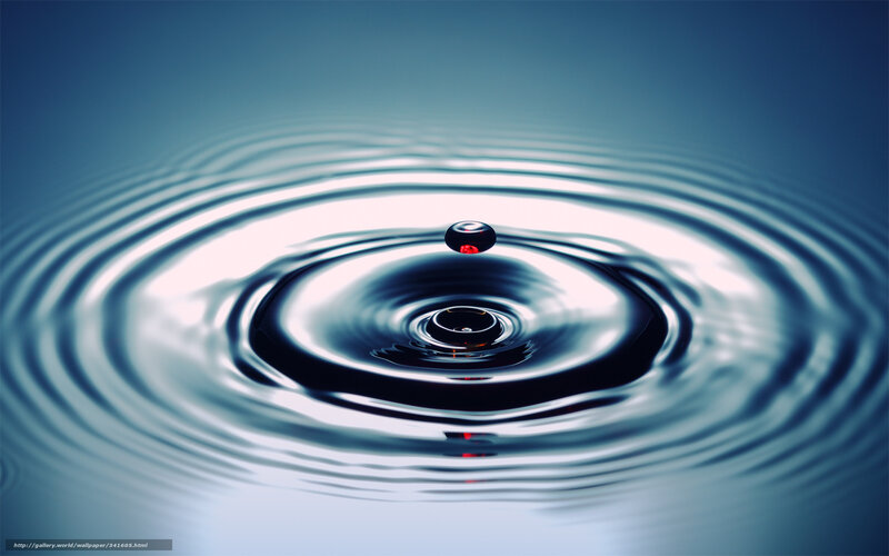 Droplet Creating Ripples — Blue, Calm