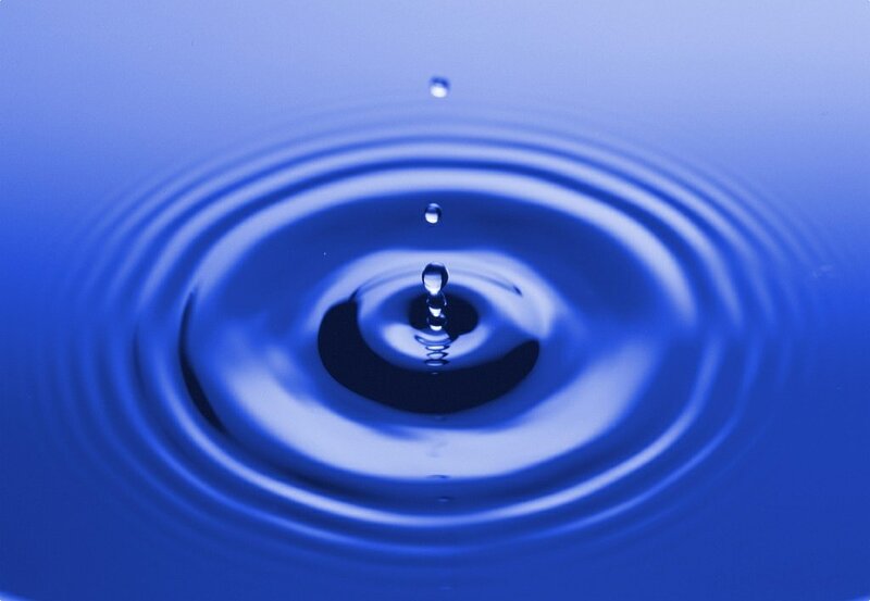 Droplet Creating Ripples — Blue, Drop