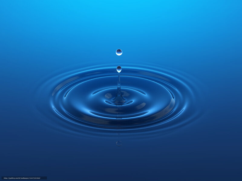 Droplet Creating Ripples — Blue, Serene
