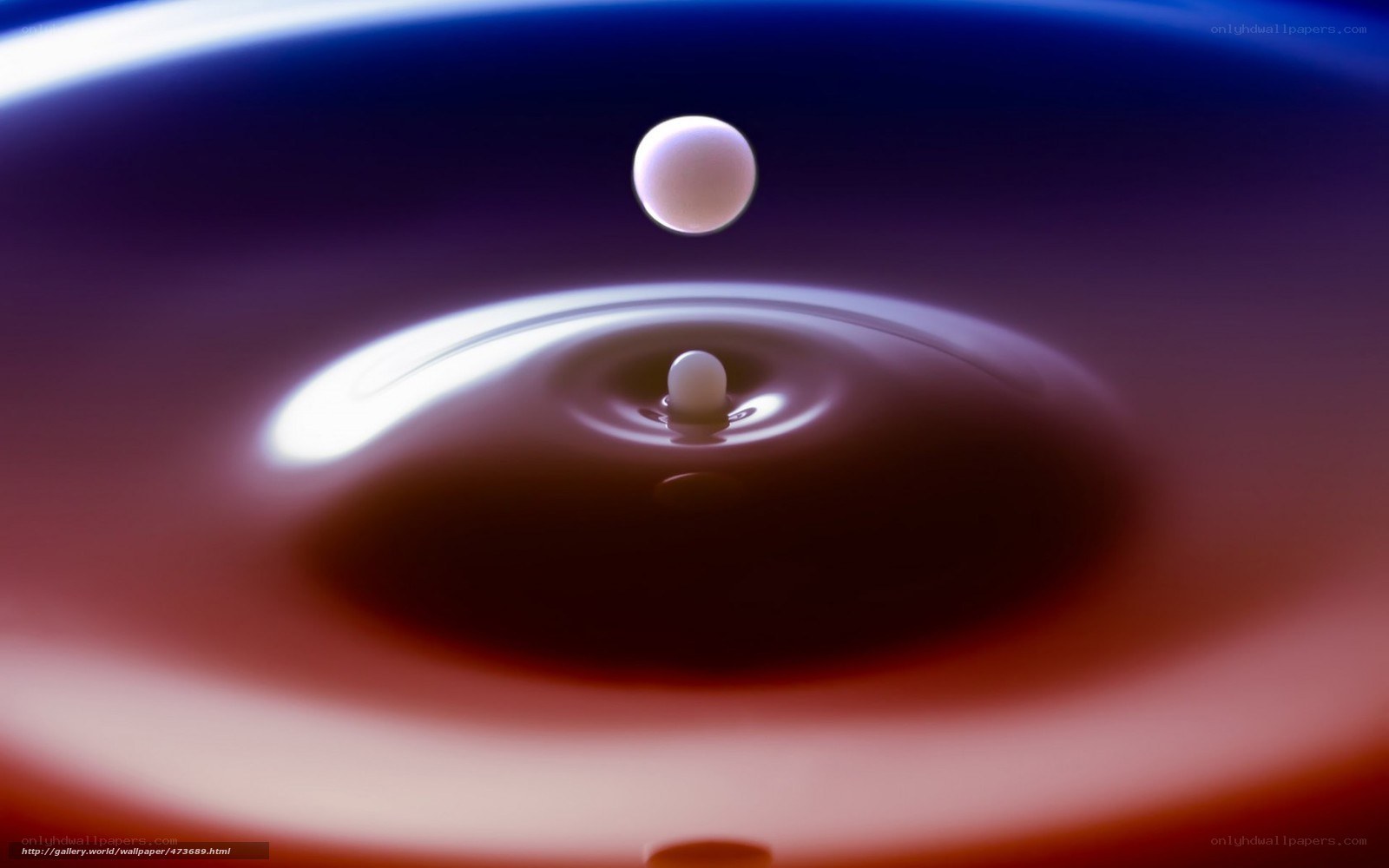 droplet falling into liquid