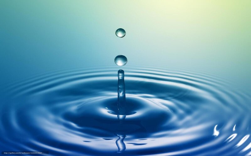 Droplet Falling into Water — Blue, Calm, Photograph, Ripples
