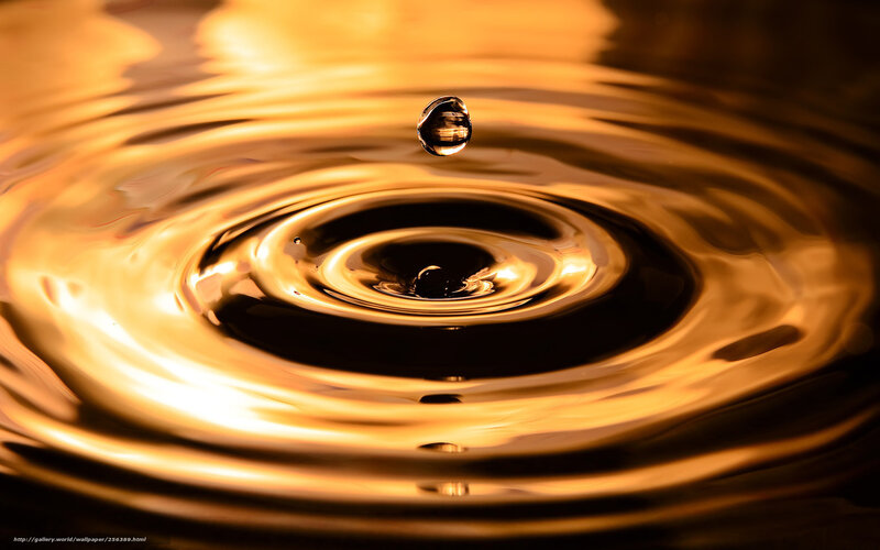 Droplet Falling into Water — Gold