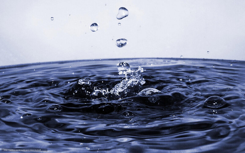 Droplet Hitting Water Surface — Blue, Calm, Photograph, Bubbles