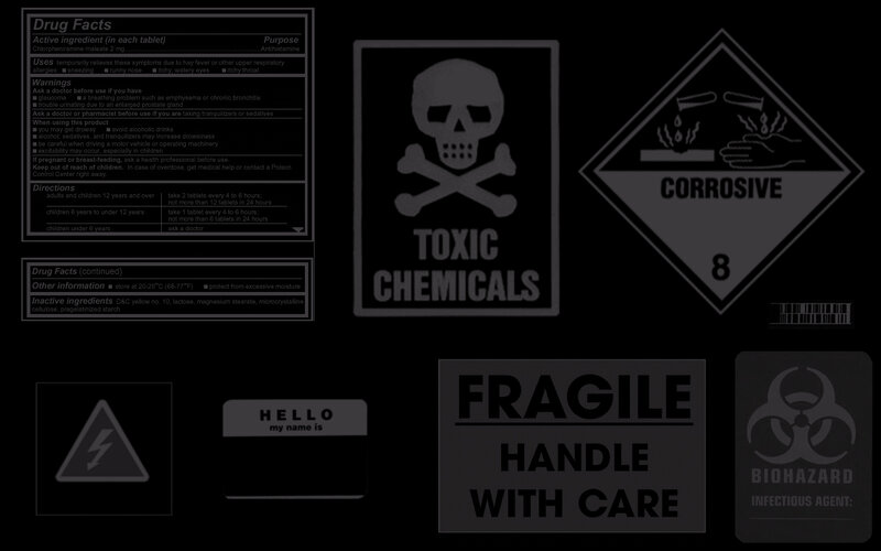 Drug labels and hazard signs