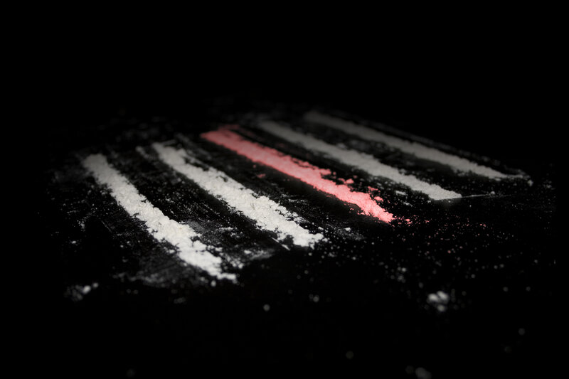 drug lines on black surface