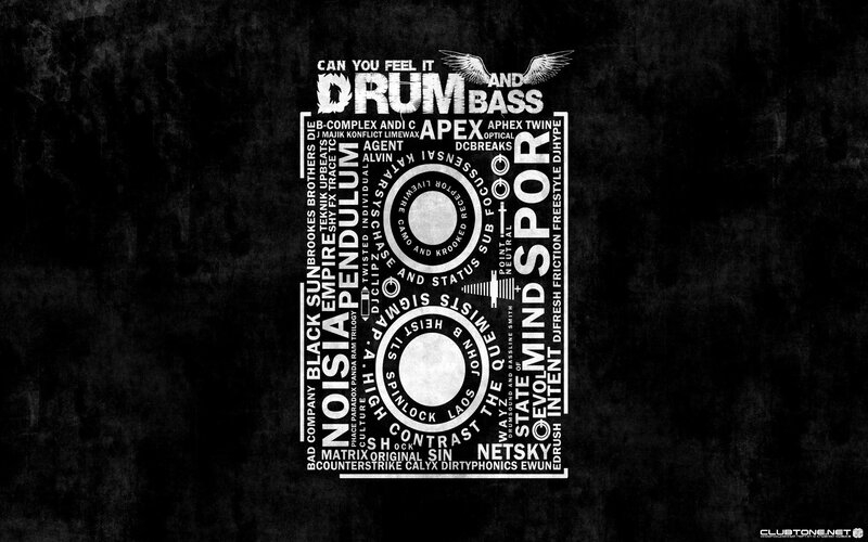 Drum and bass music collage