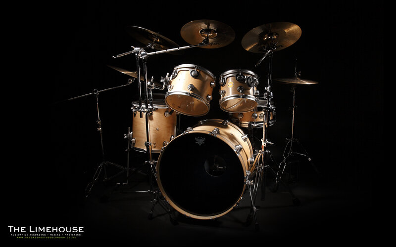 Drum Kit on Black Background