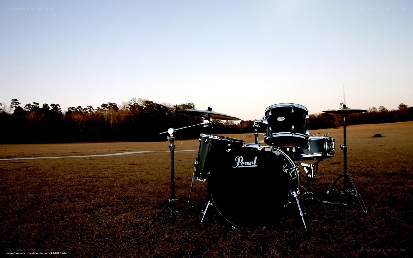 drum set in a field