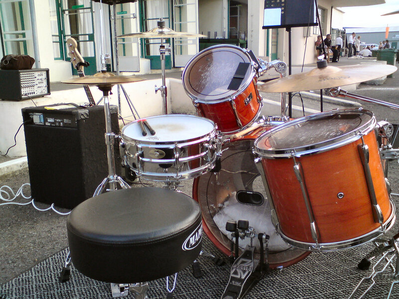 drum set on outdoor stage