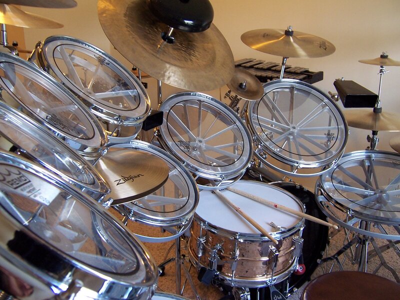 drum set with cymbals