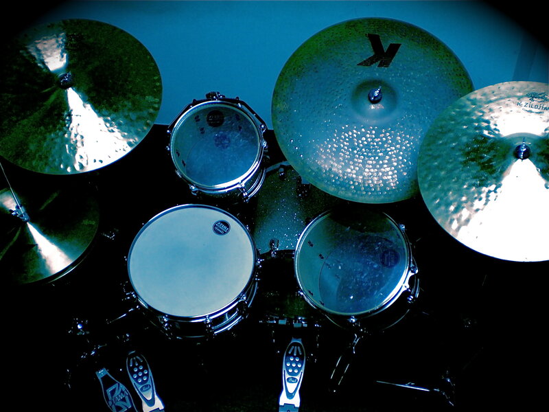 drum set with cymbals
