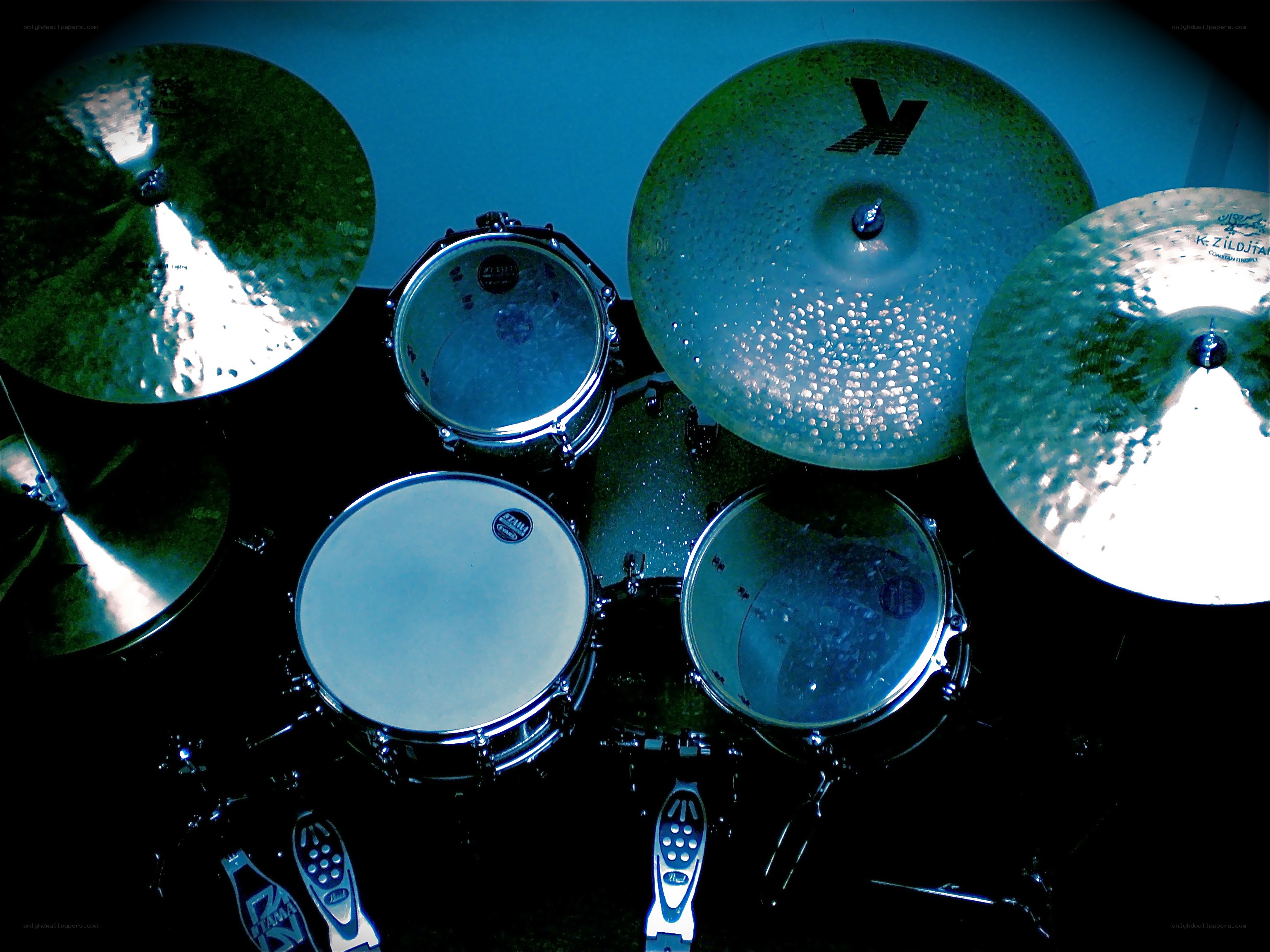 drum set with cymbals