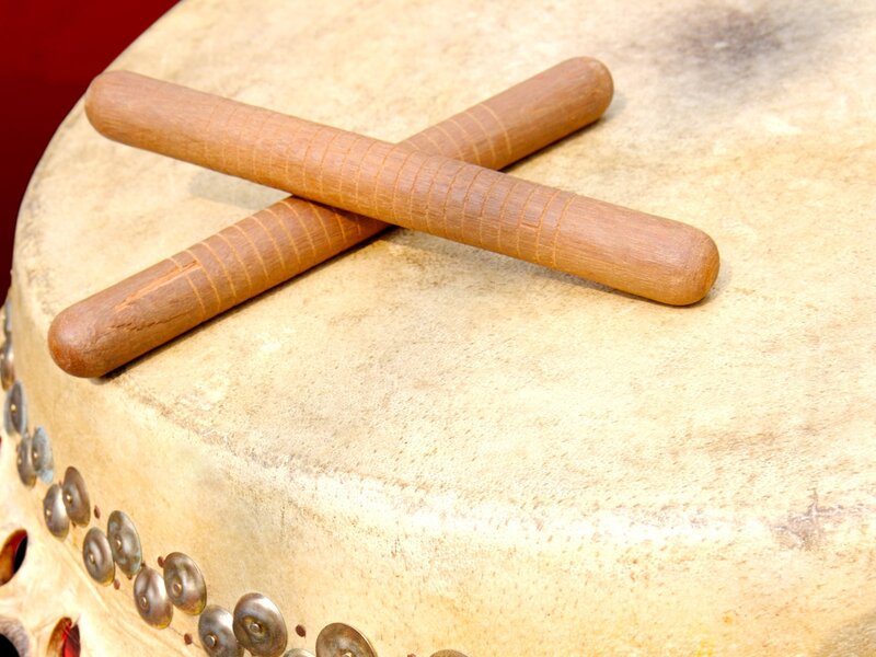 drum with drumsticks