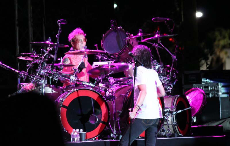 Drummer and Singer on Stage