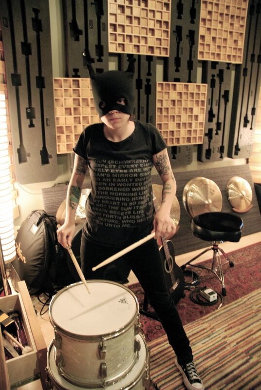 drummer in a mask
