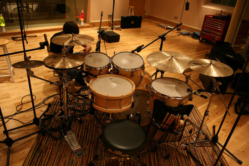 drummer in a recording studio