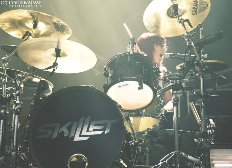 Drummer on Stage — Black, Energetic