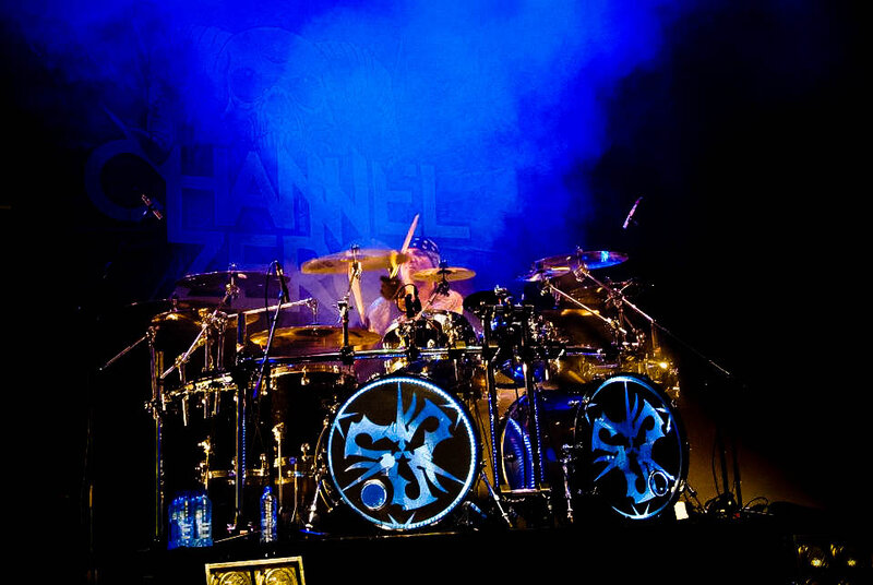 Drummer on Stage — Blue