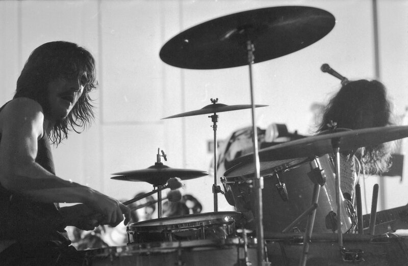 Drummer performing on stage