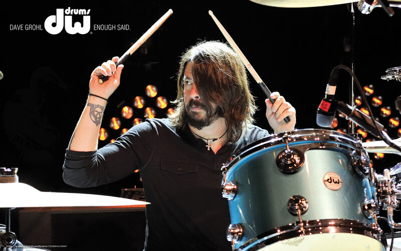 Drummer Playing Drums — Black