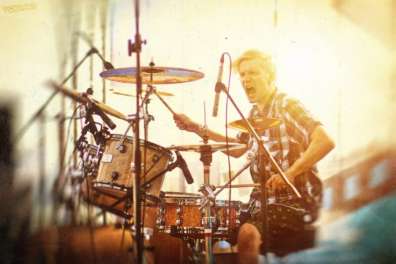 Drummer Playing Drums — Yellow
