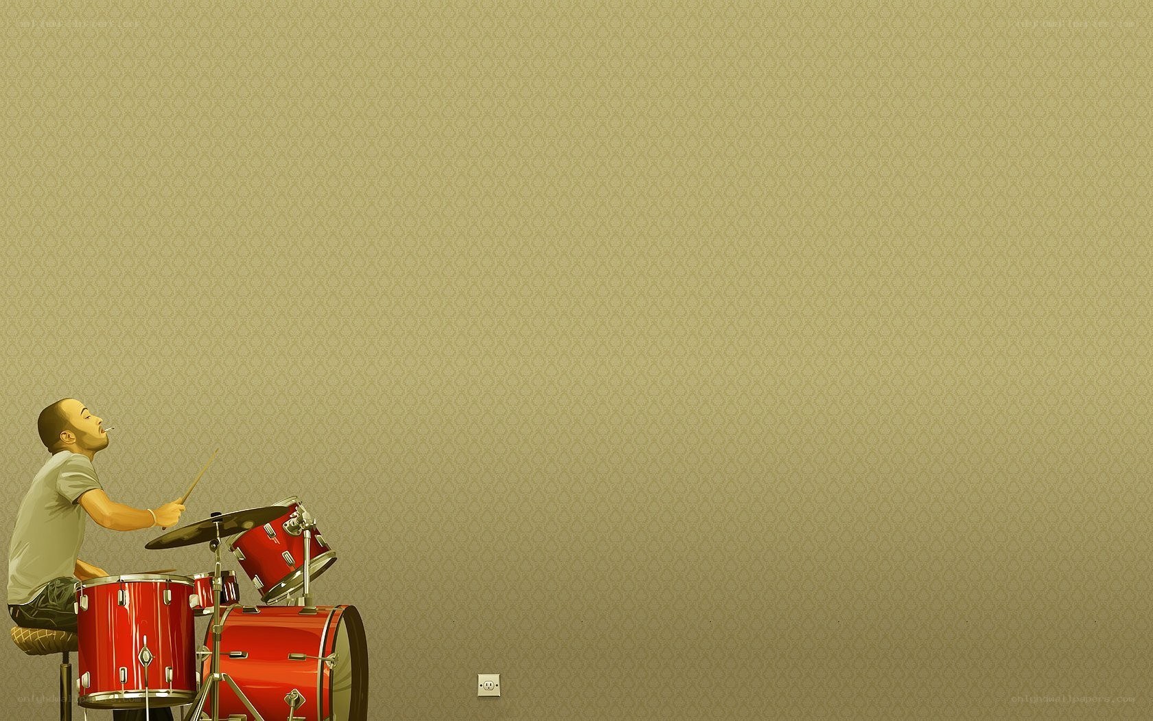 drummer playing red kit