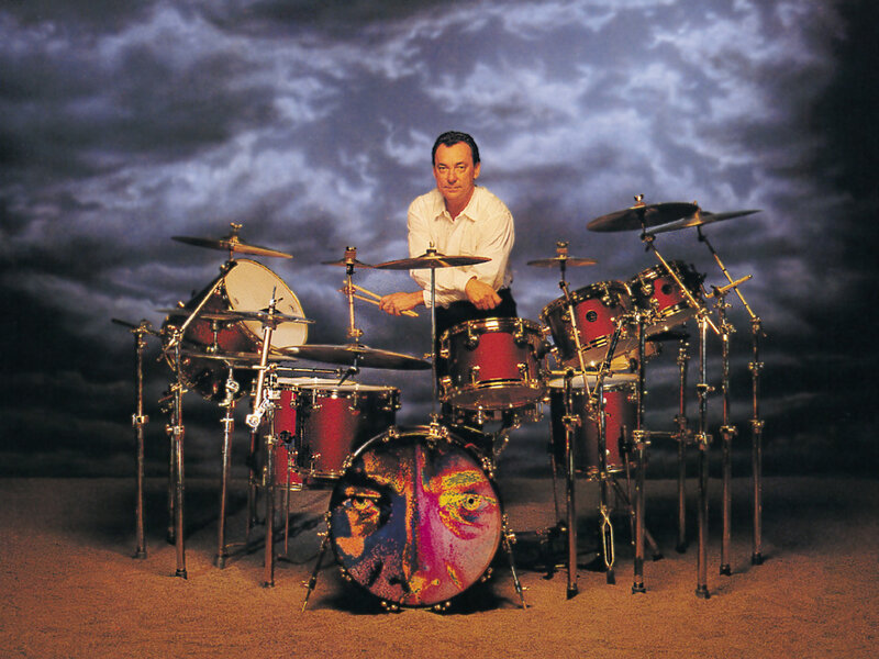 drummer with custom drum set