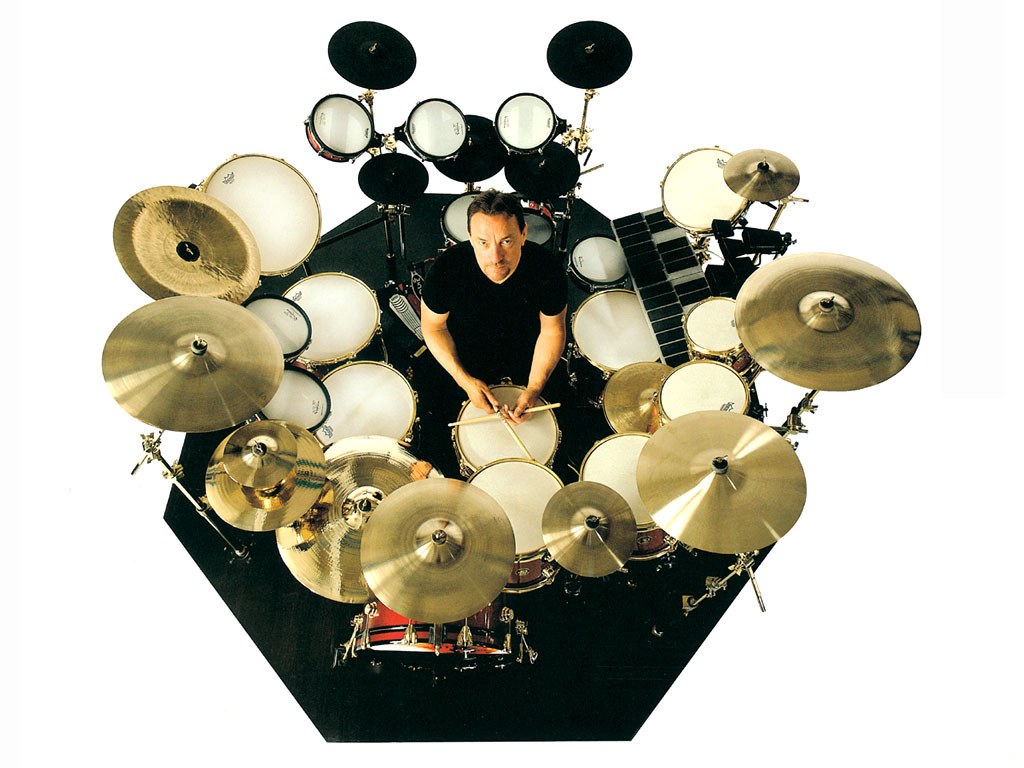 drummer with large drum set