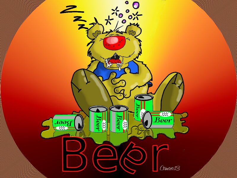 Drunk Bear Cartoon
