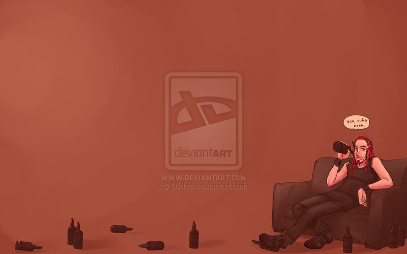 drunk character on couch