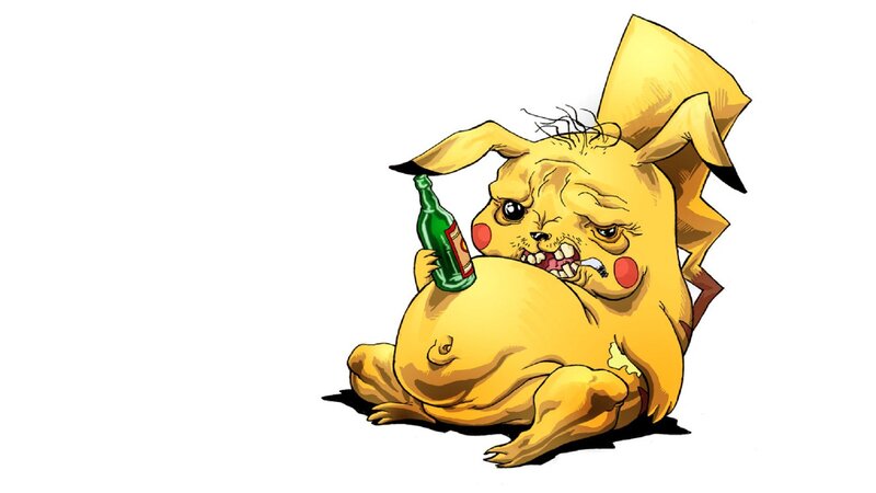 drunk pikachu cartoon
