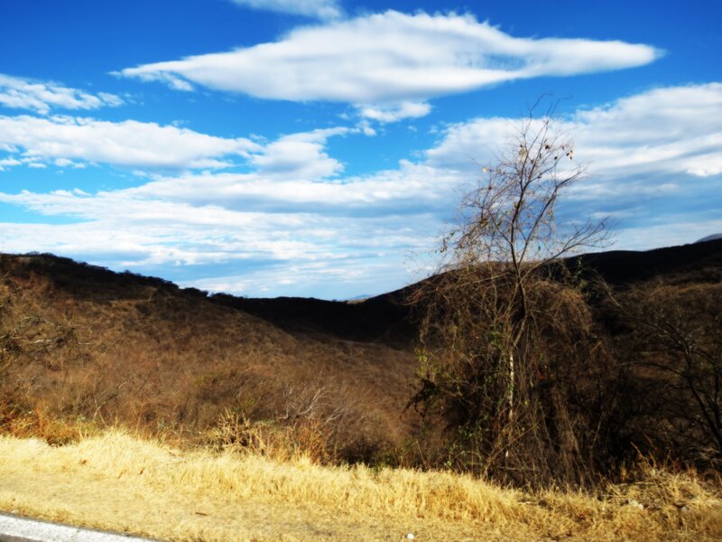 Dry hills under blue sky