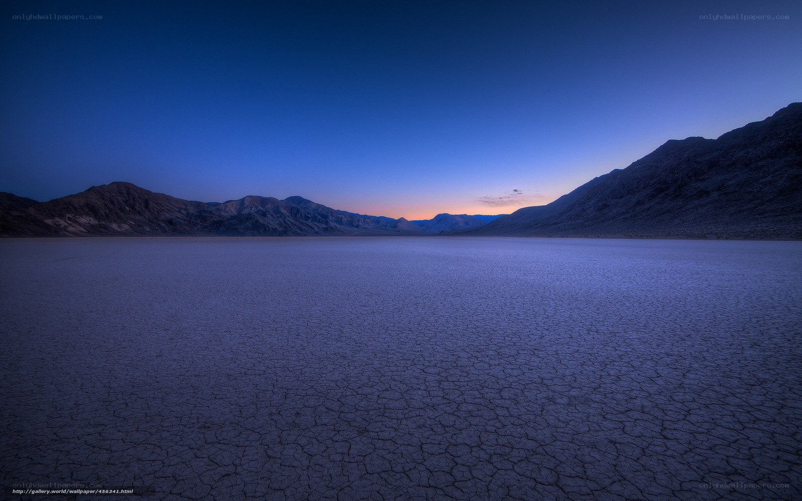 Dry lake at twilight