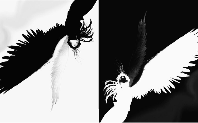 dual angel wings artwork