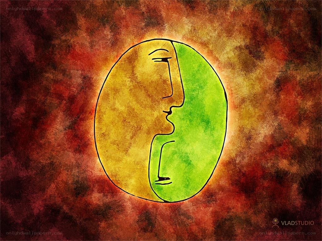 Dual face in a circle